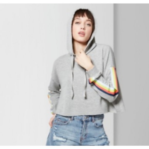 Wild Fable Rainbow Cropped Hoodie and Jogger Pants Matching Set - Picture 9 of 10